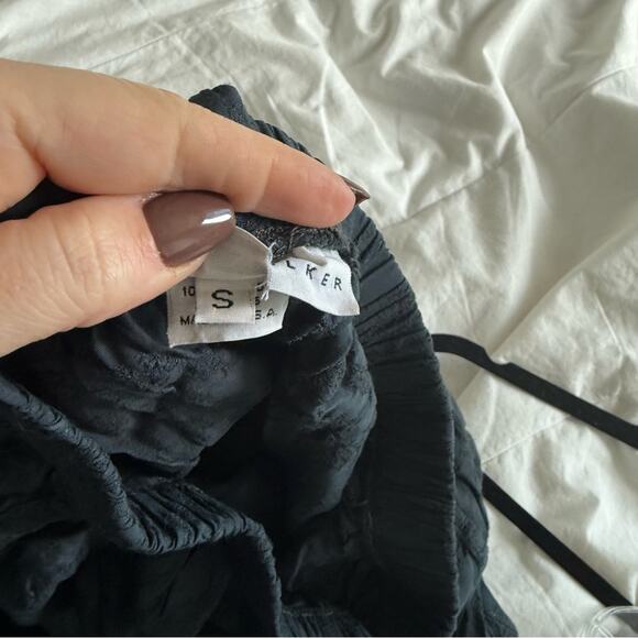 Bryn Walker Embroidered Floral Cropped Pant in Charcoal Grey Size S - Picture 4 of 5